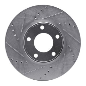 Ford Edge Brake Rotor (1) - Front Left - R1 Concepts - Drilled & Slotted - Silver - `07-`08 Ford Edge Brake Rotor (1) - Front Left - R1 Concepts - Drilled & Slotted - Silver - `07-`08